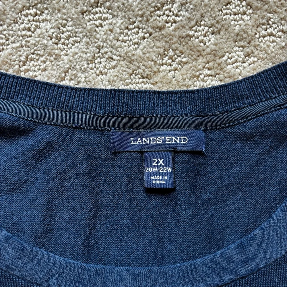 Lands' End Deep Blue Knit Short Sleeve Top size 2x - Picture 6 of 7
